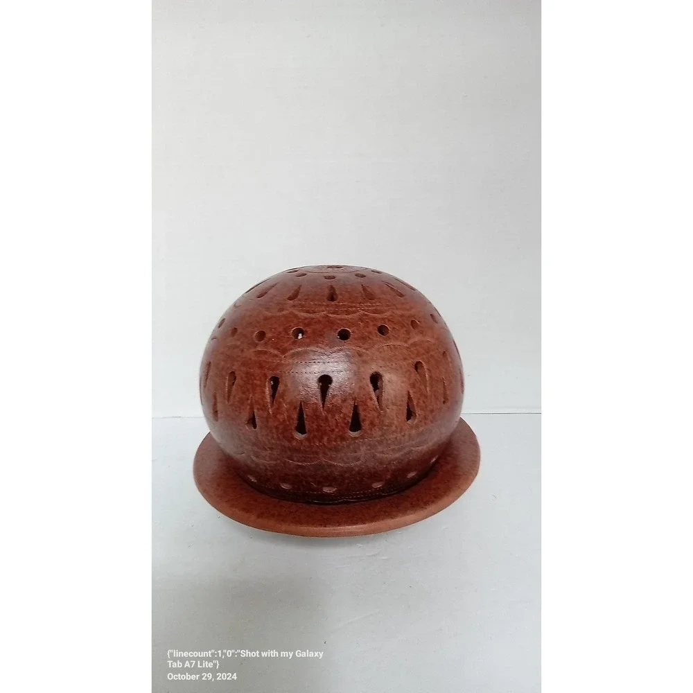 Rustic Brown‎ Sphere Candle Holder with Stand - Decorative Orb Tea Light
